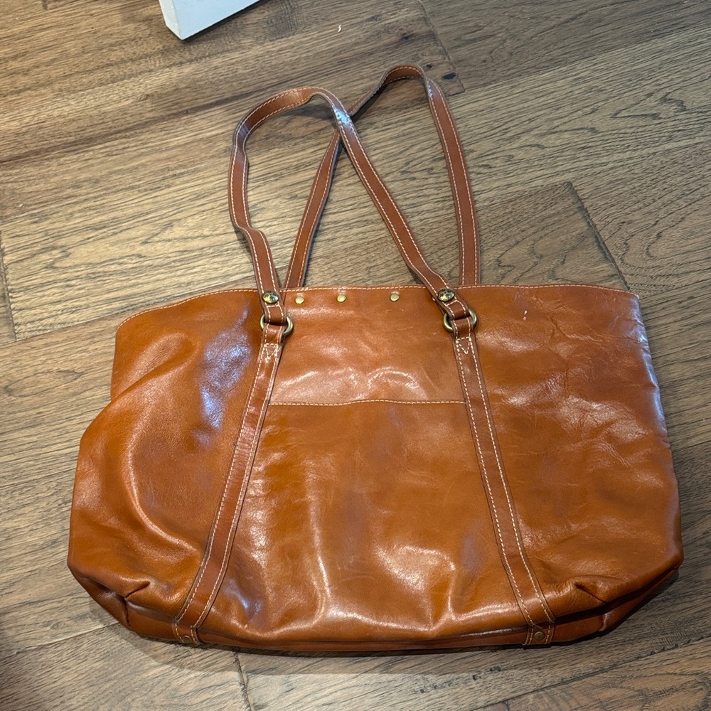 Patricia Nash Cognac Leather Stud-Trim Tote - Picture 2 of 3